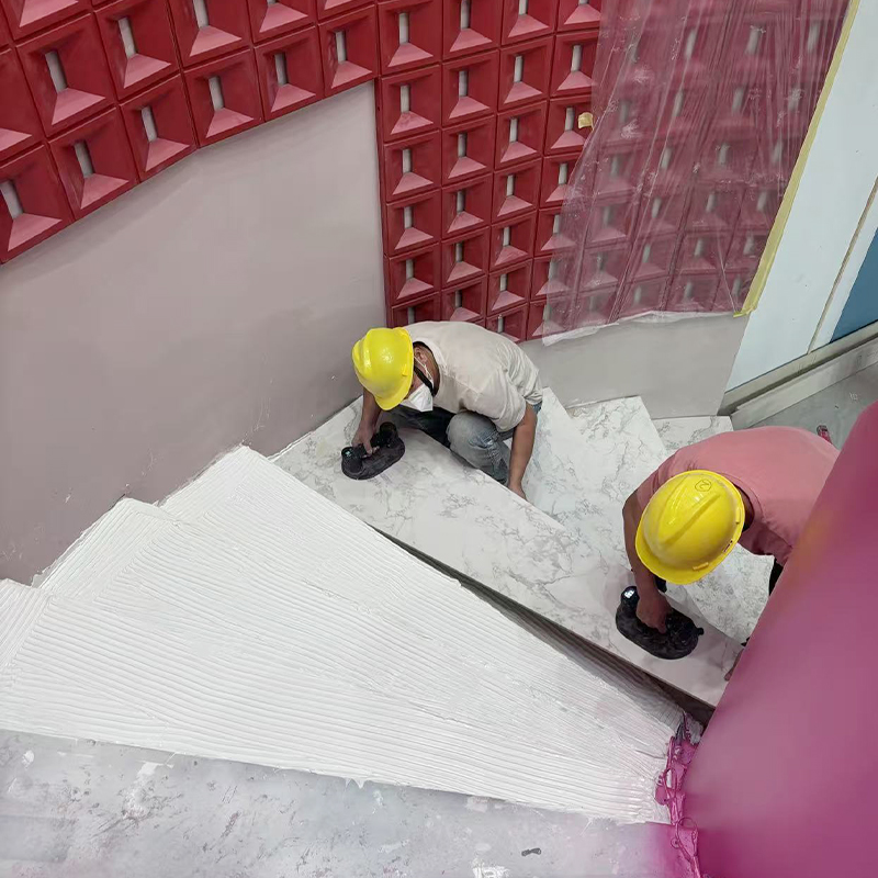 What physical changes will occur in rock tile adhesive in a high temperature environment?